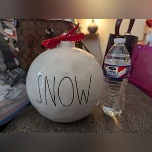 "Snow" ceramic decoration by Rae Dunn